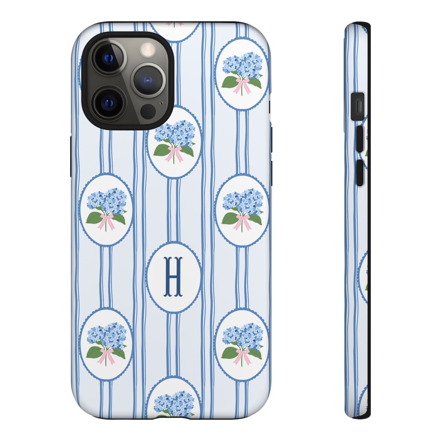 Blue Hydrangea Personalized Preppy Phone Case