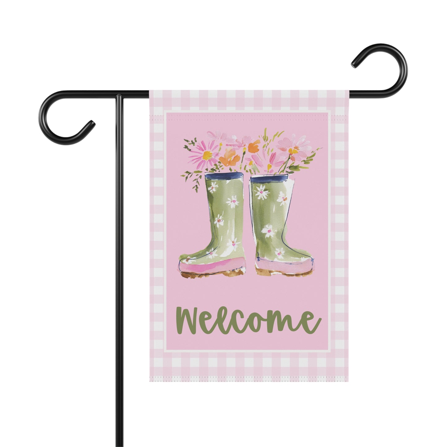 Rain Boots Welcome Garden Flag