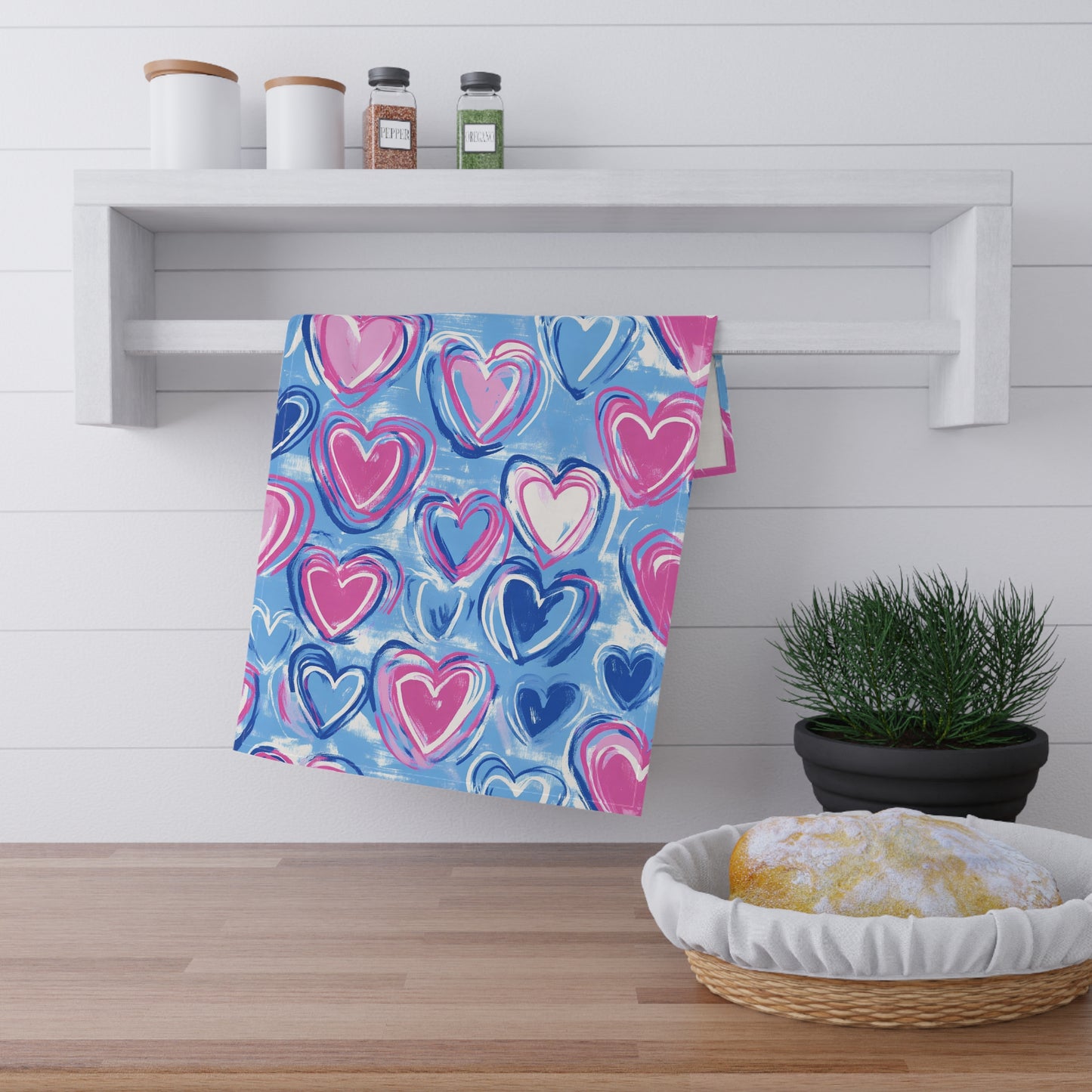 Preppy Heart Tea Towel