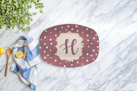 Personalized Fall Polka Dot Platter