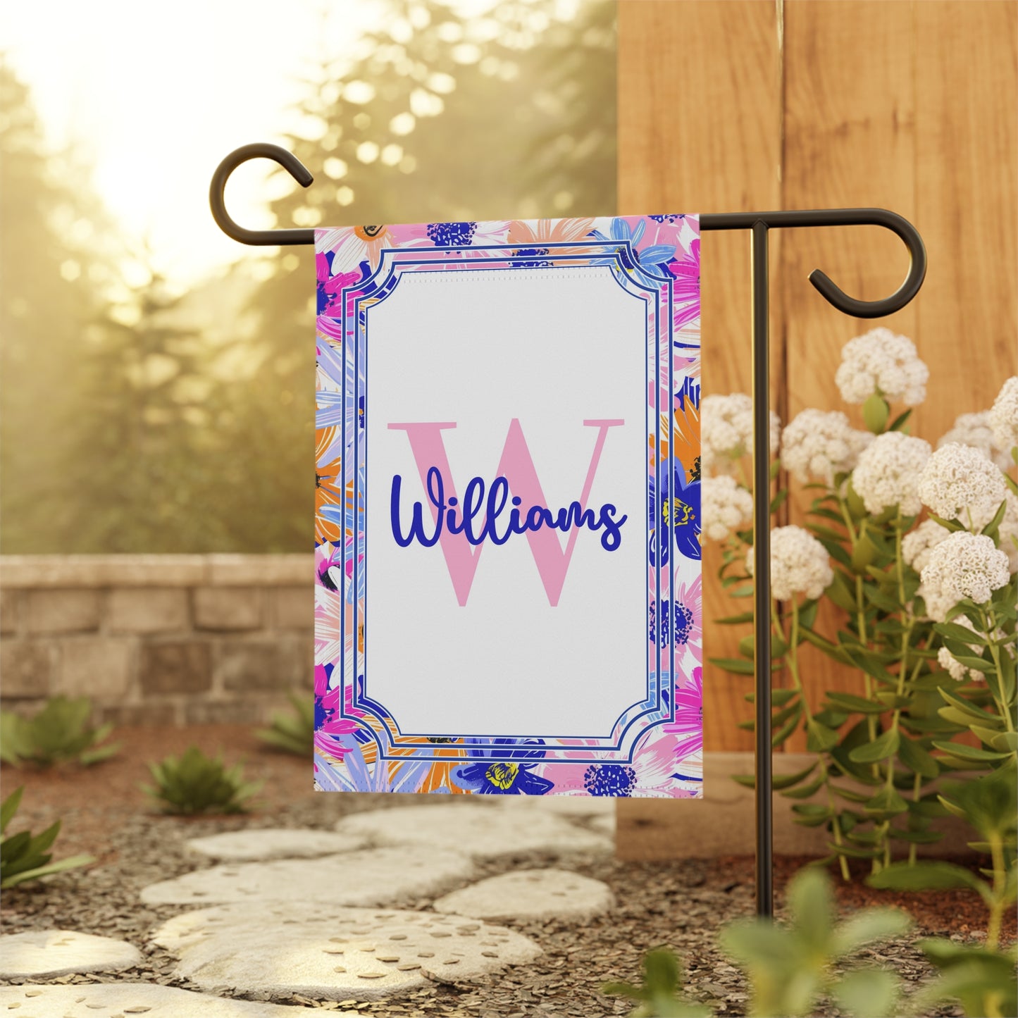 Personalized Bright Spring Floral Garden Flag