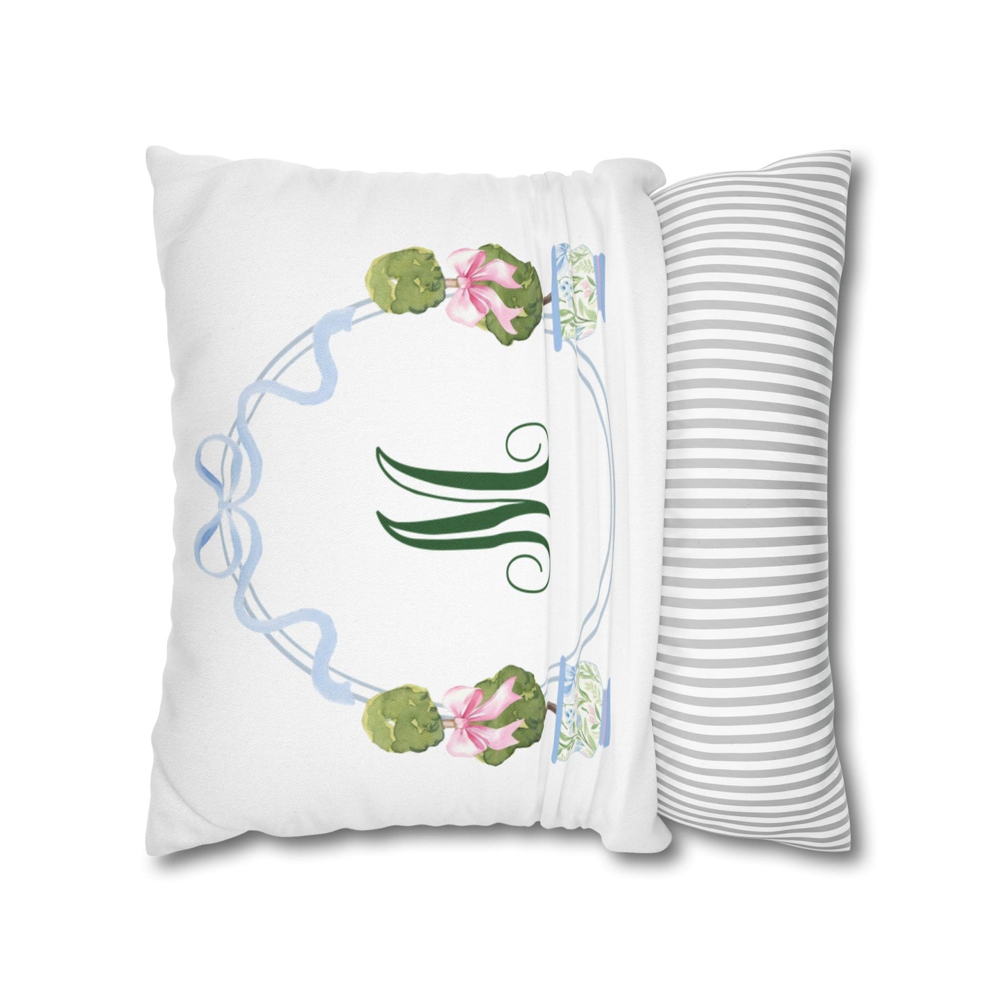 Green Script M Monogram Pillowcase
