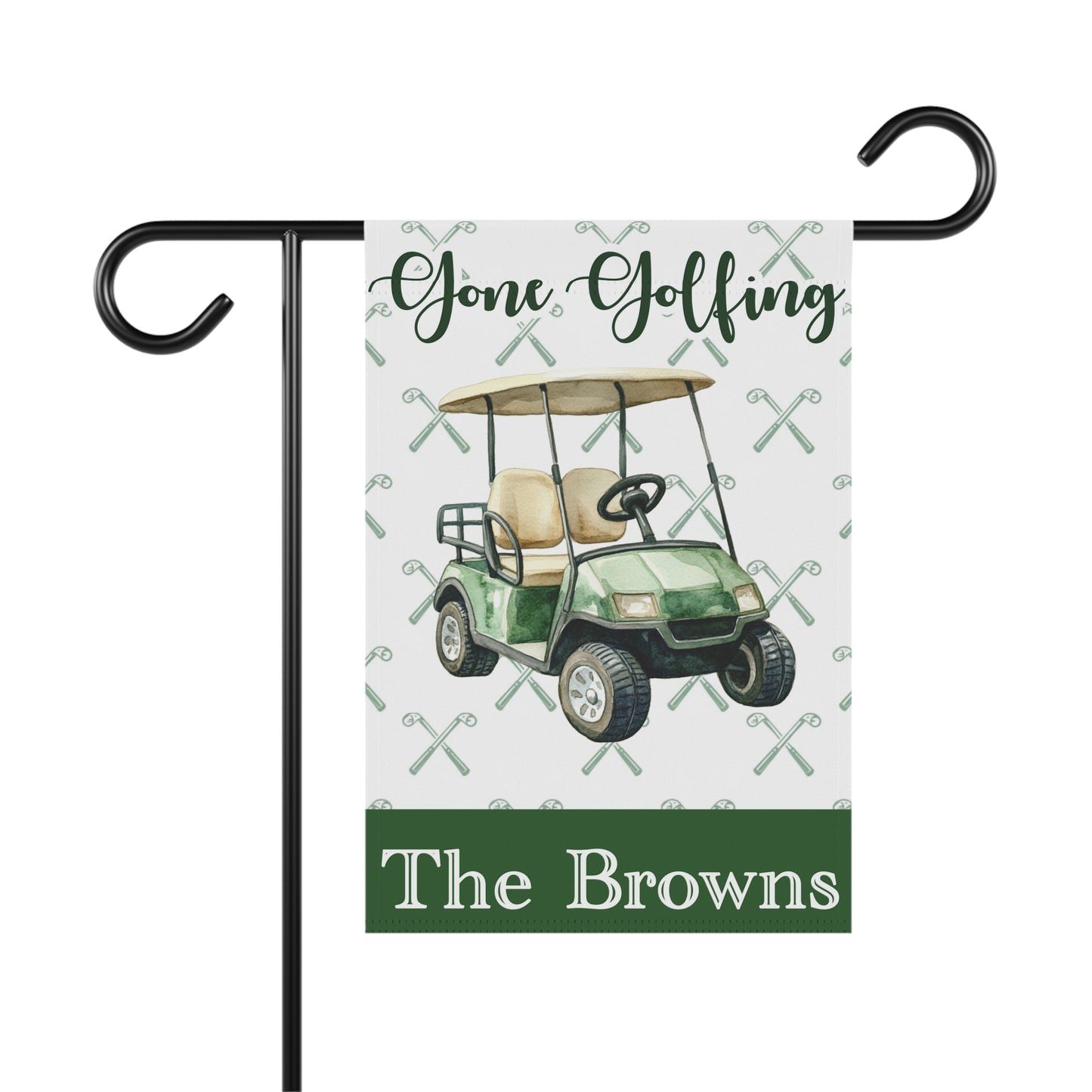 Personalized Gone Golfing Garden Flag