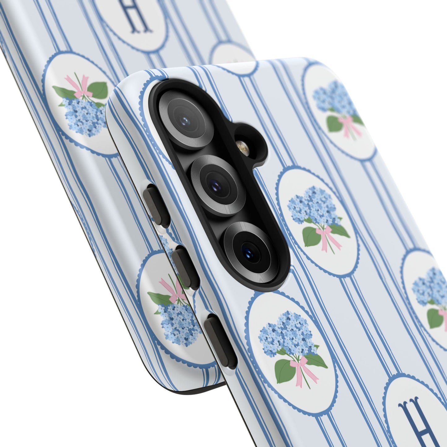 Blue Hydrangea Personalized Preppy Phone Case