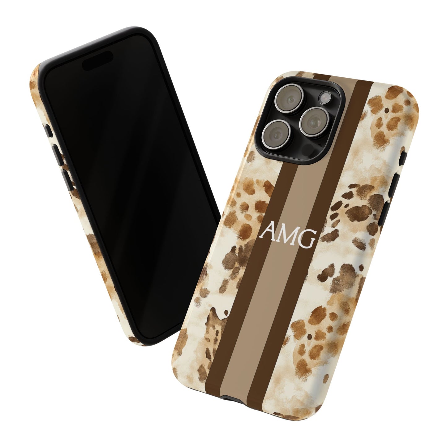 Giraffe Print Monogram Phone Case