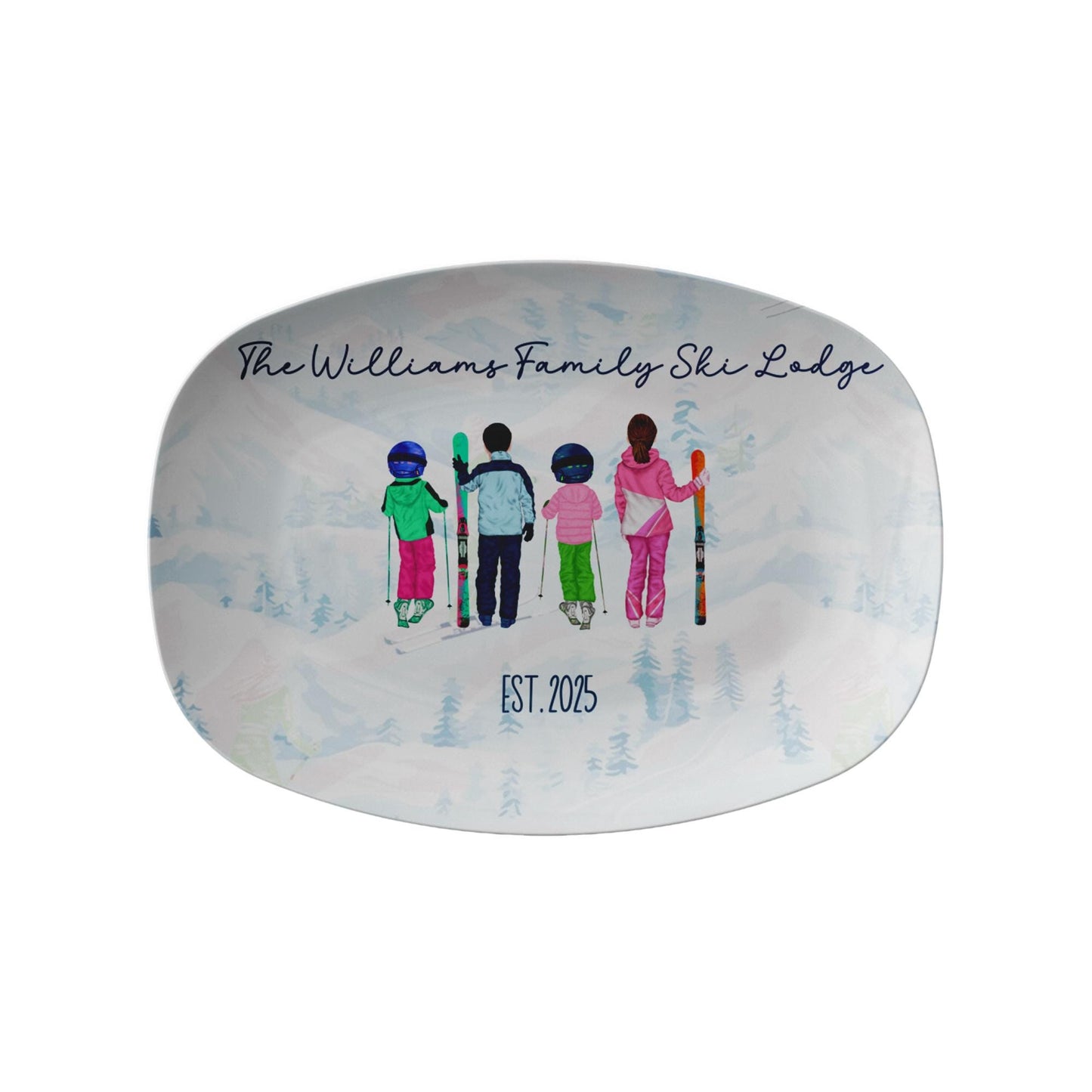 Personalized Family Ski Lodge Platter