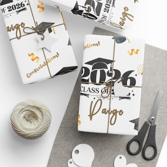 Class of 2026 Personalized Graduation Wrapping Paper