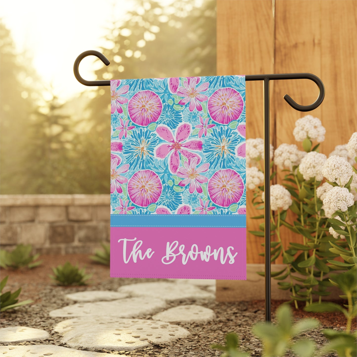 Personalized Preppy Coastal Garden Flag