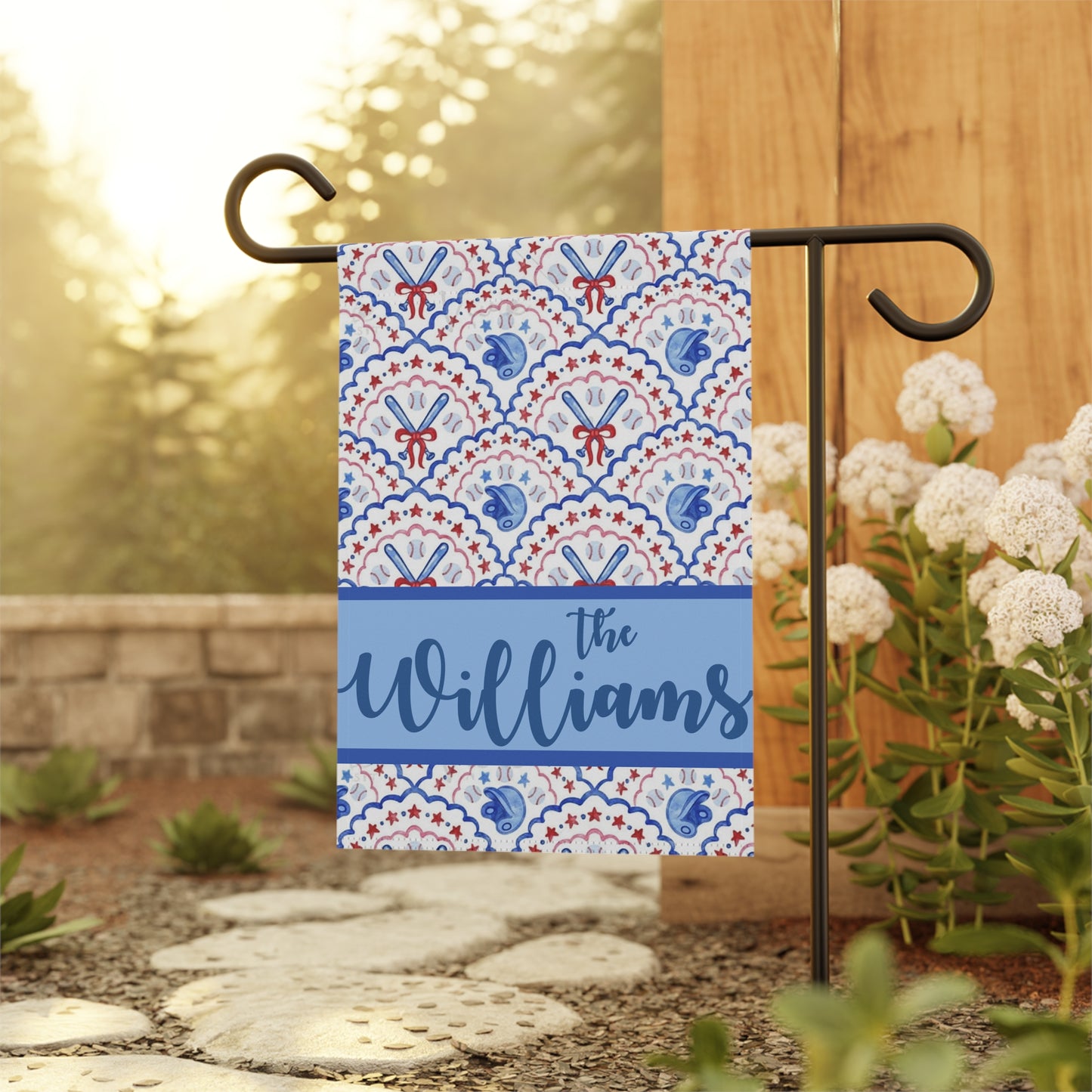 Personalized Patriotic Baseball Garden Flag