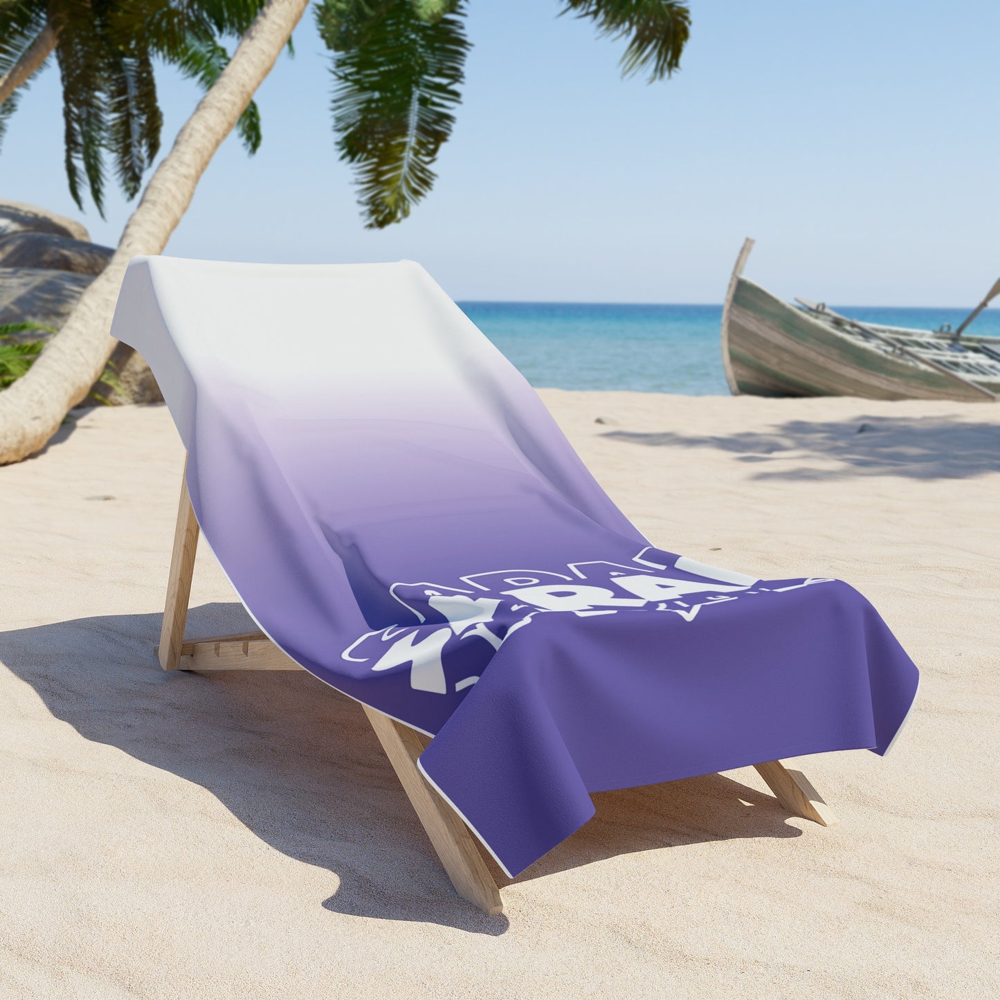 Personalized Purple Ombre Beach Towel 