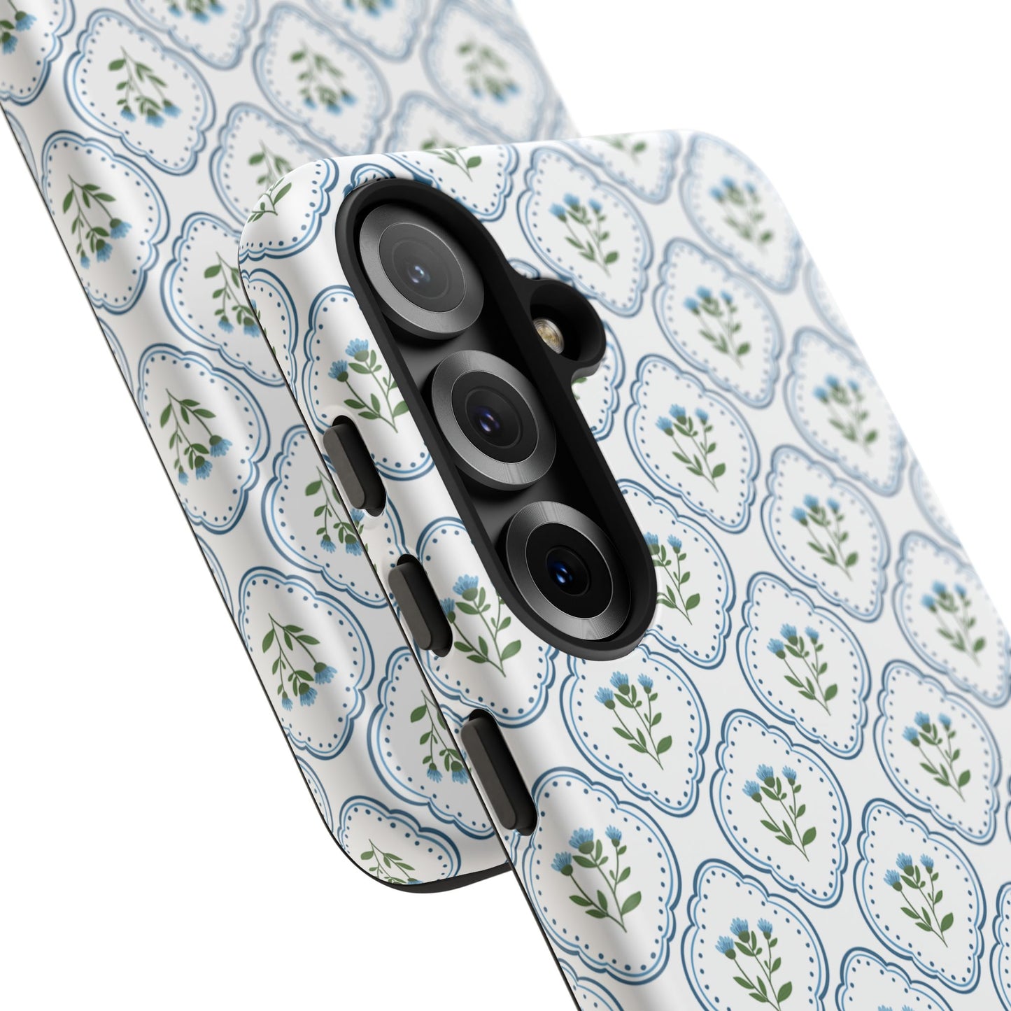 Blue Cottage Floral Monogram phone case