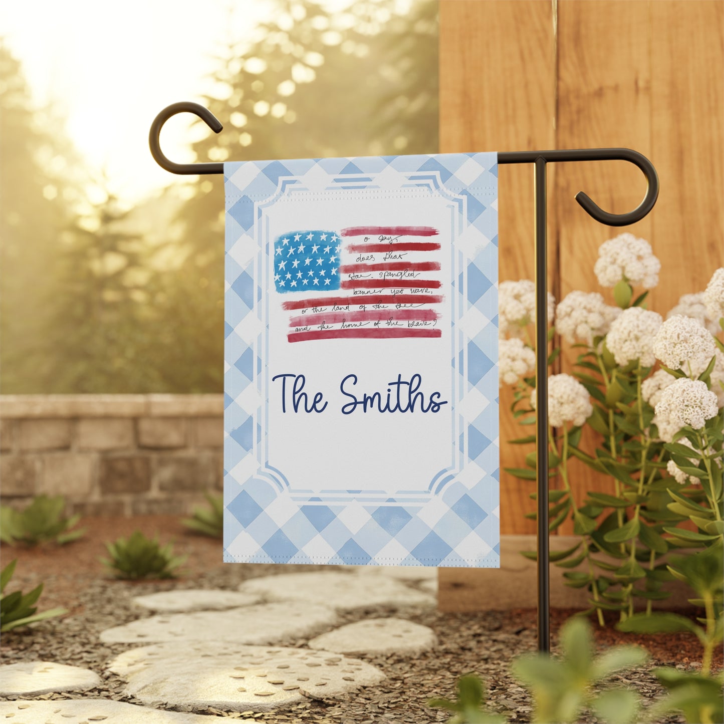Personalized American Flag Garden Flag