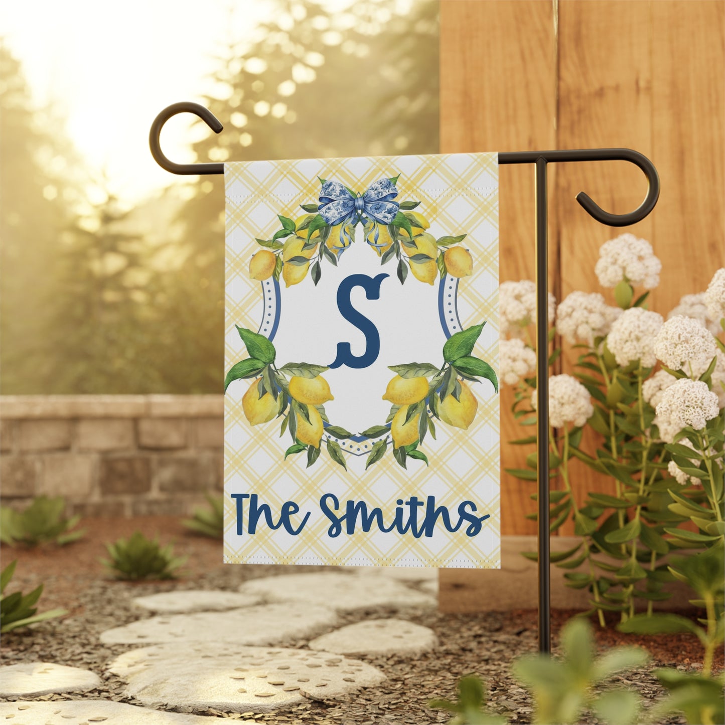 Personalized Lemon Crest Garden Flag