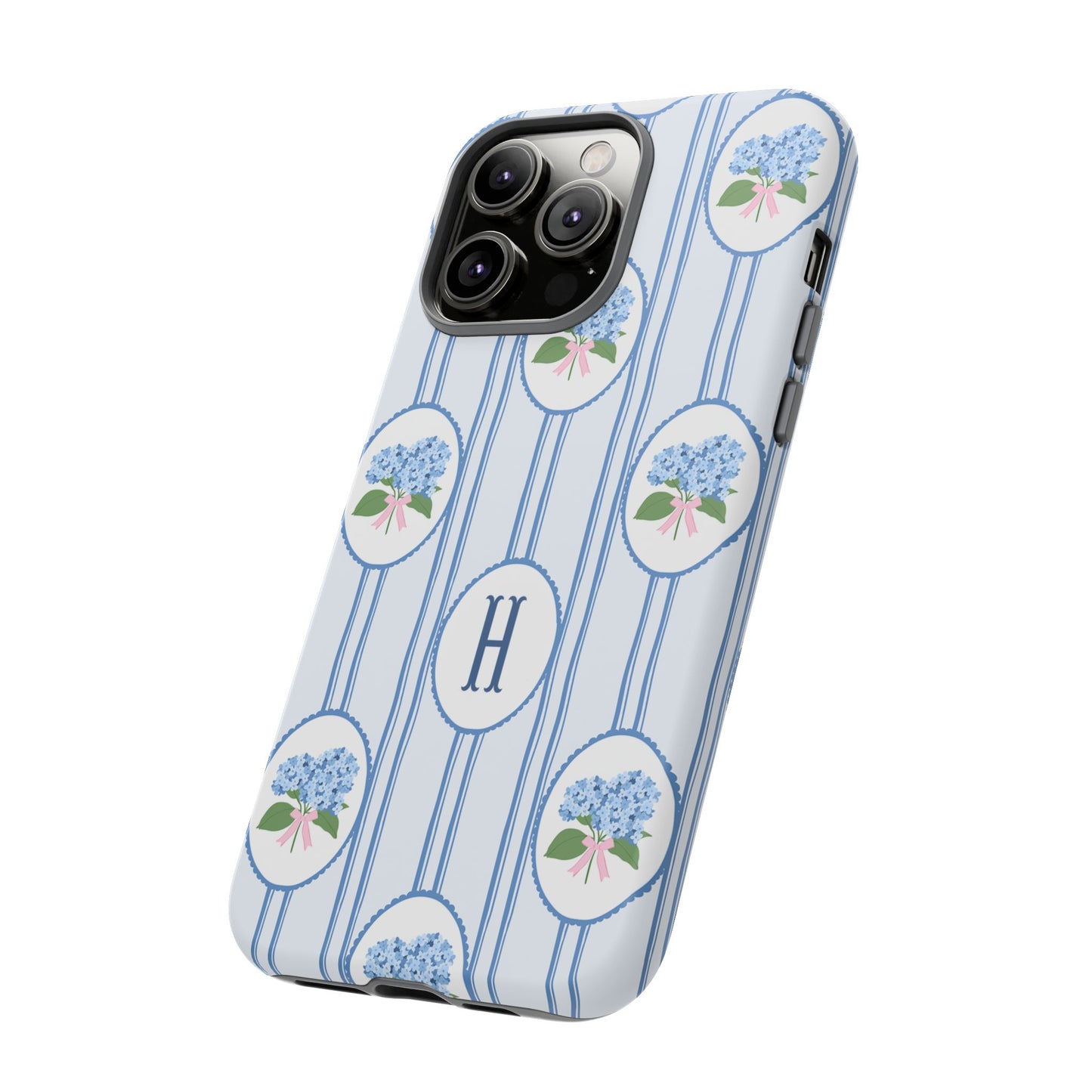 Blue Hydrangea Personalized Preppy Phone Case