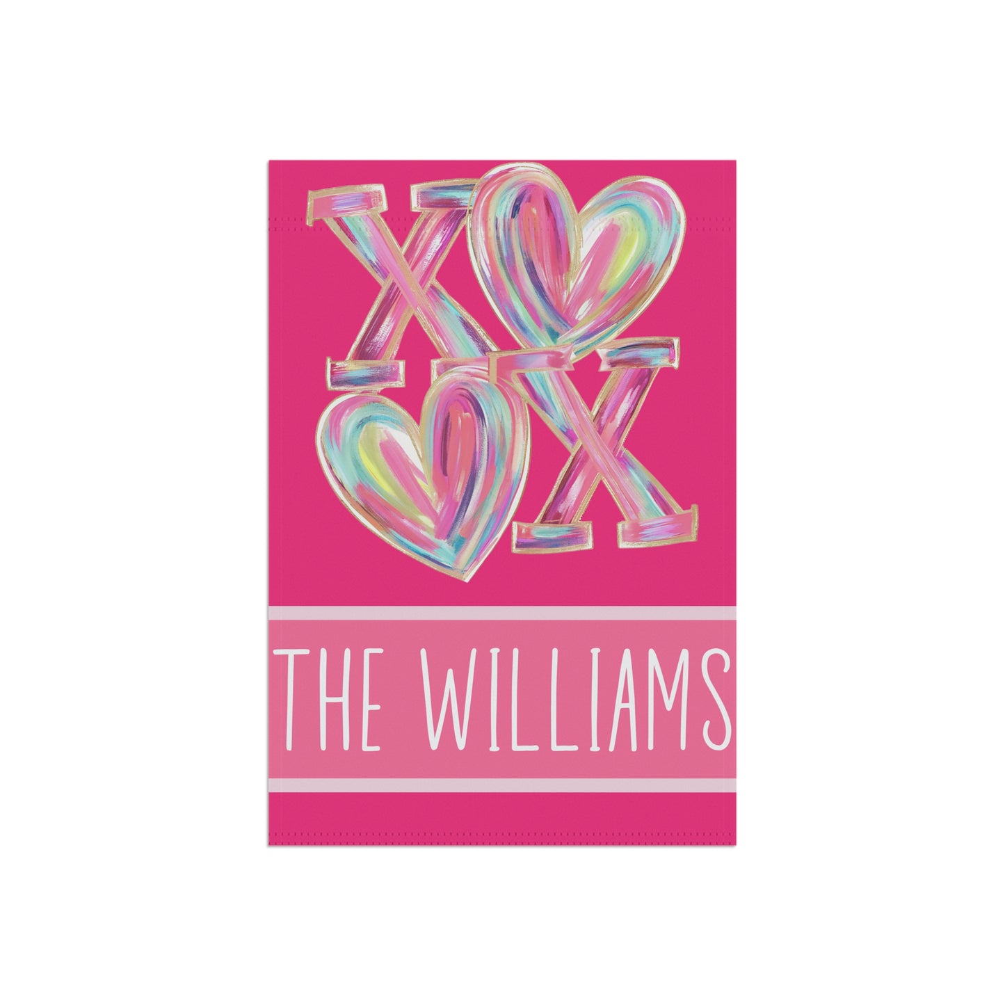 personalized XOXO Valentines garden flag