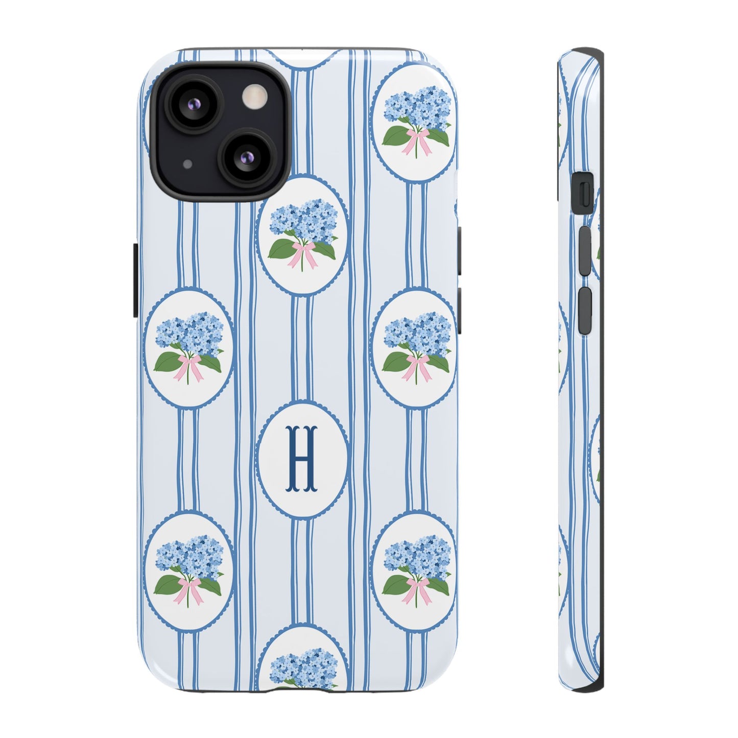 Blue Hydrangea Personalized Preppy Phone Case