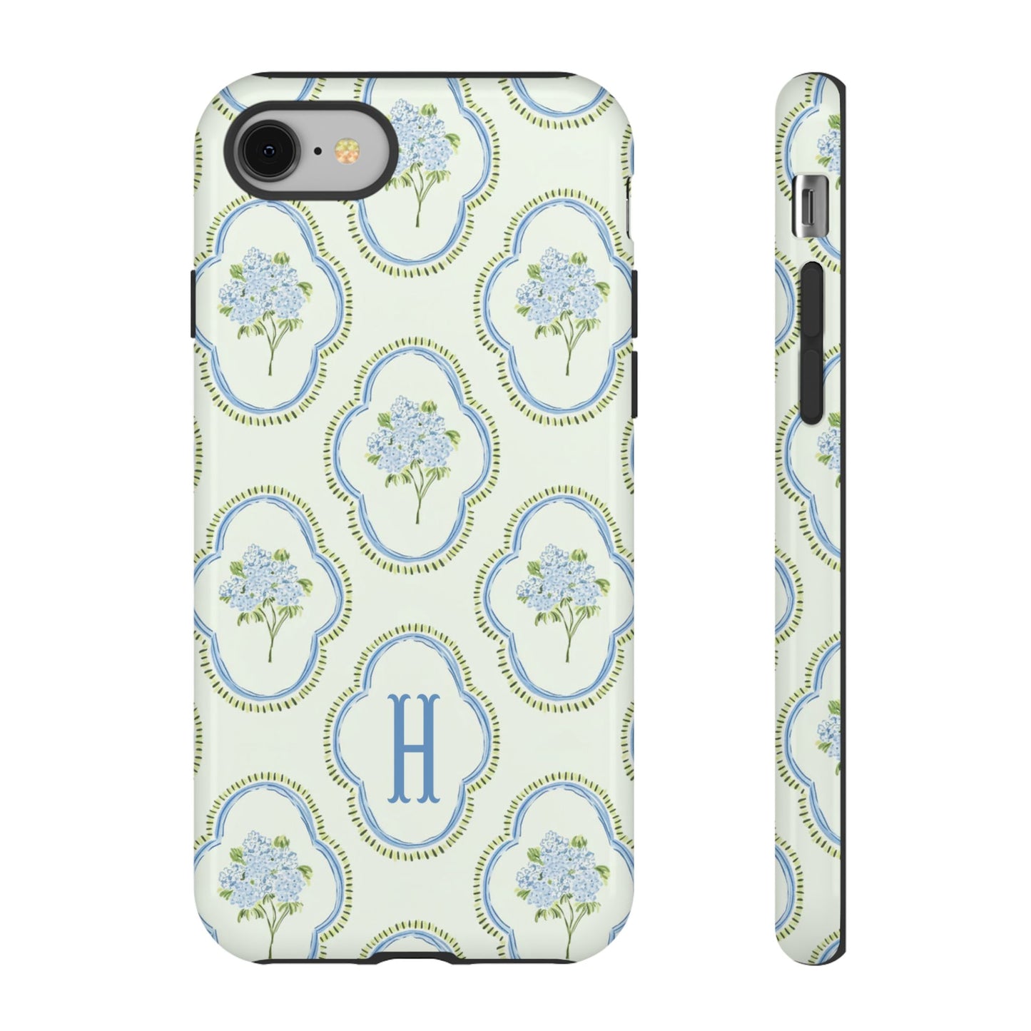 Hydrangea Preppy Monogram Phone Case Personalized
