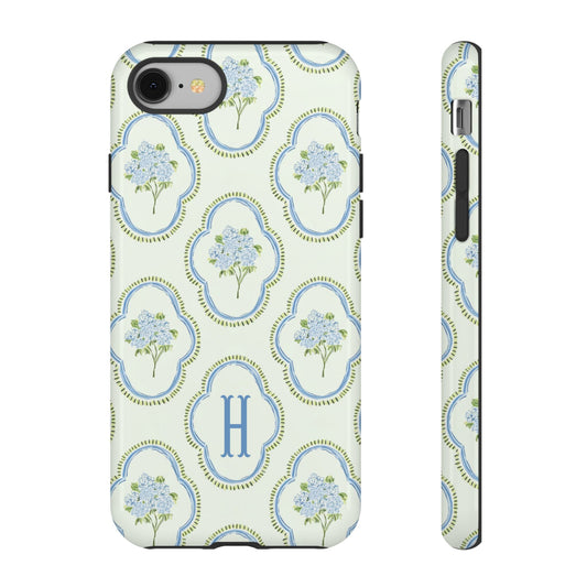 Hydrangea Preppy Monogram Phone Case Personalized
