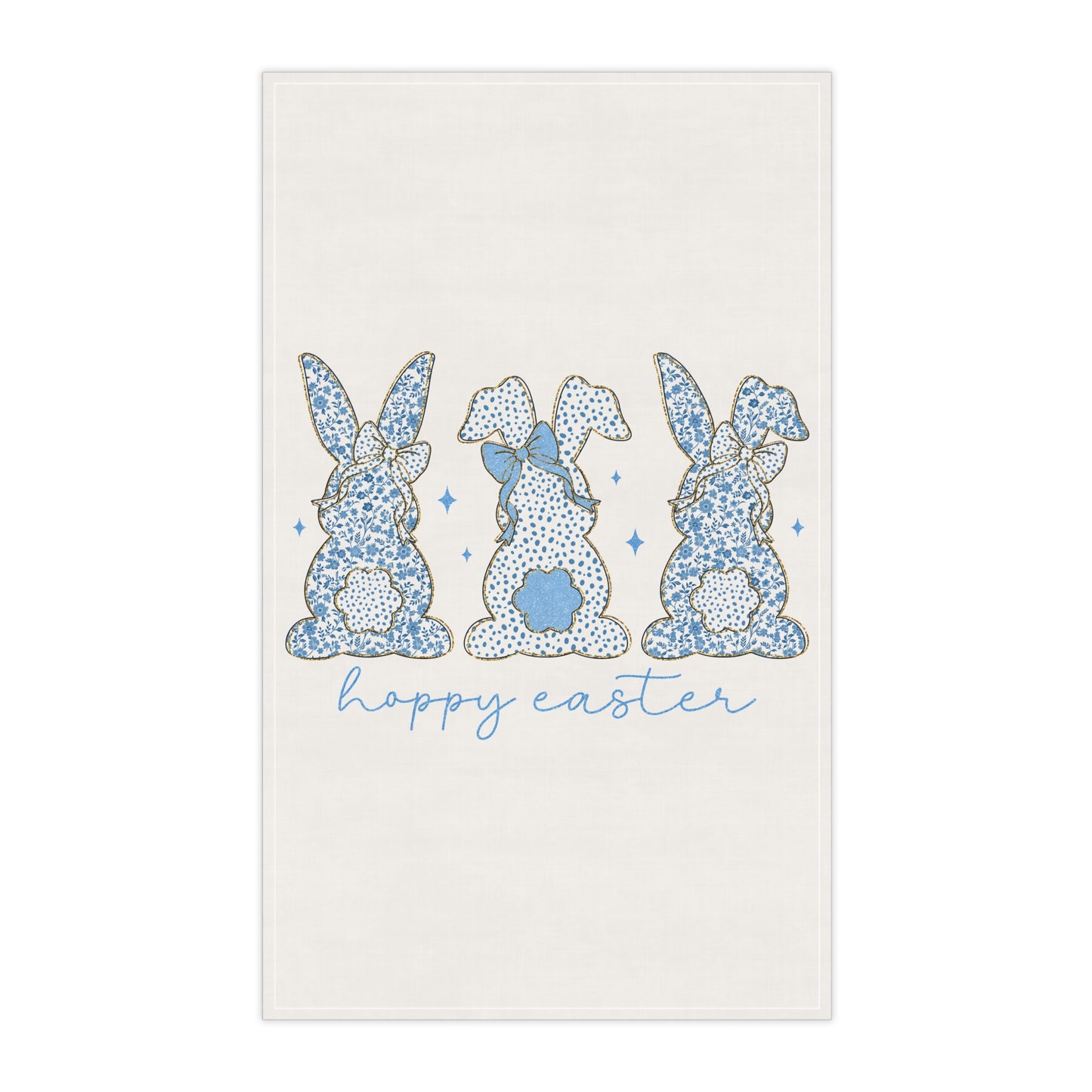 Happy Easter Toile Tea Towel
