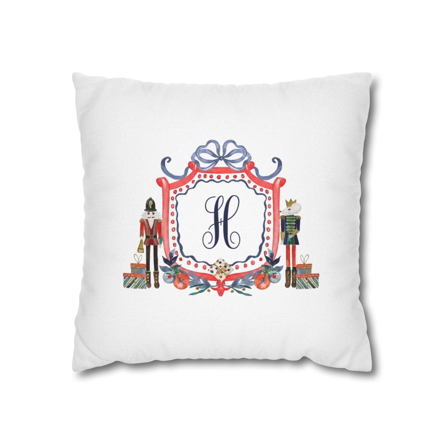 Monogram H Crest Pillowcase | Nutcracker Frame Decorative Pillowcase