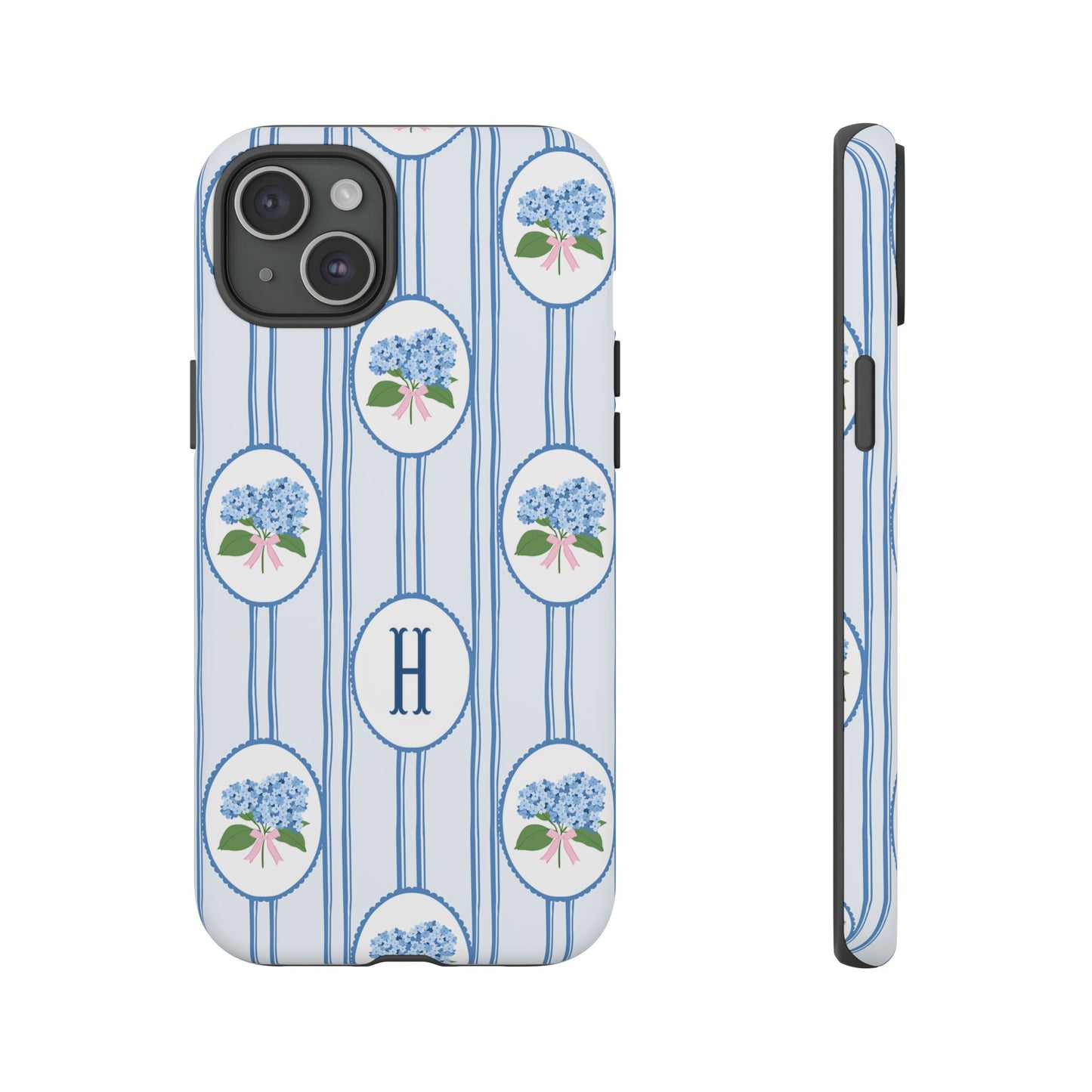 Blue Hydrangea Personalized Preppy Phone Case