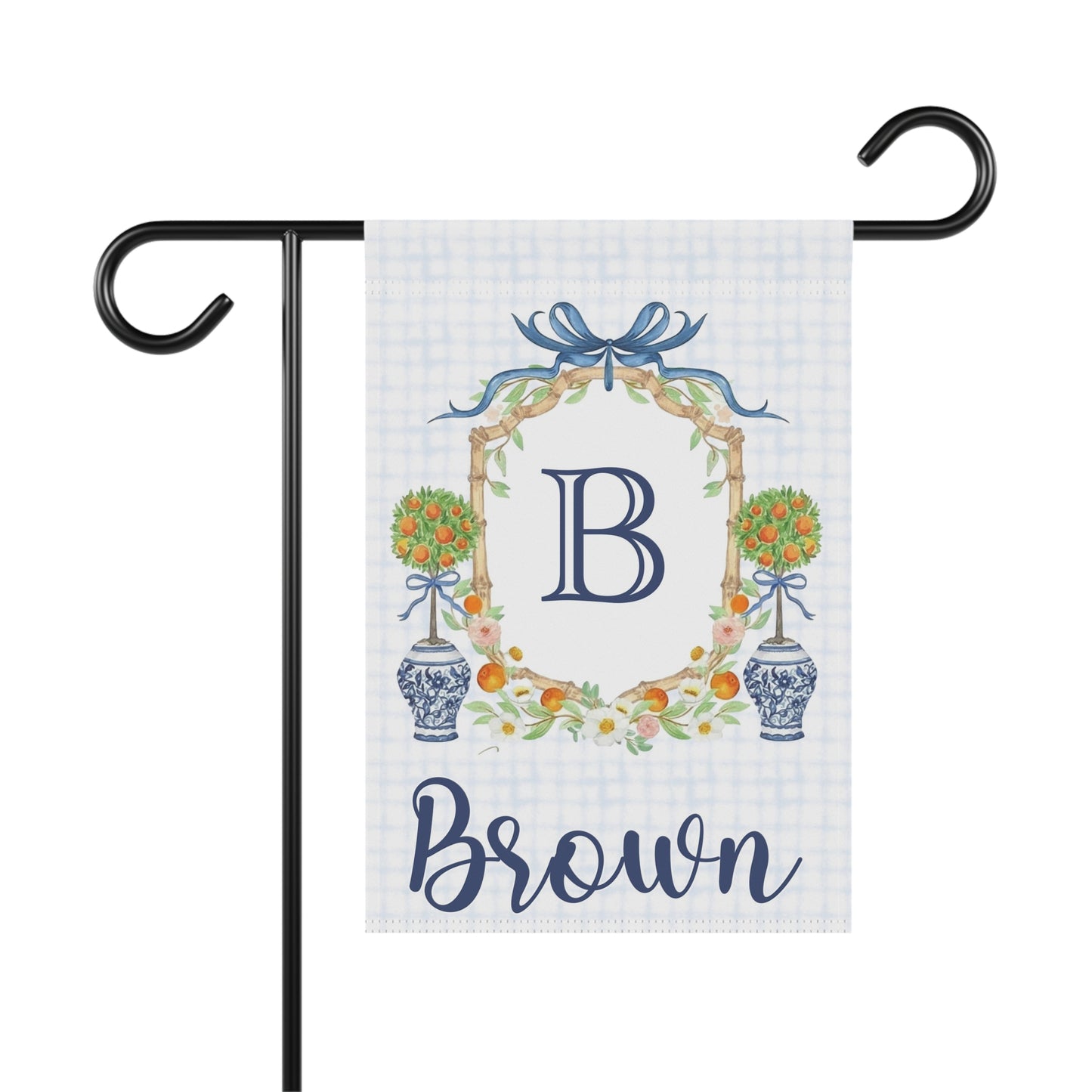 Personalized Citrus Monogram Garden Flag