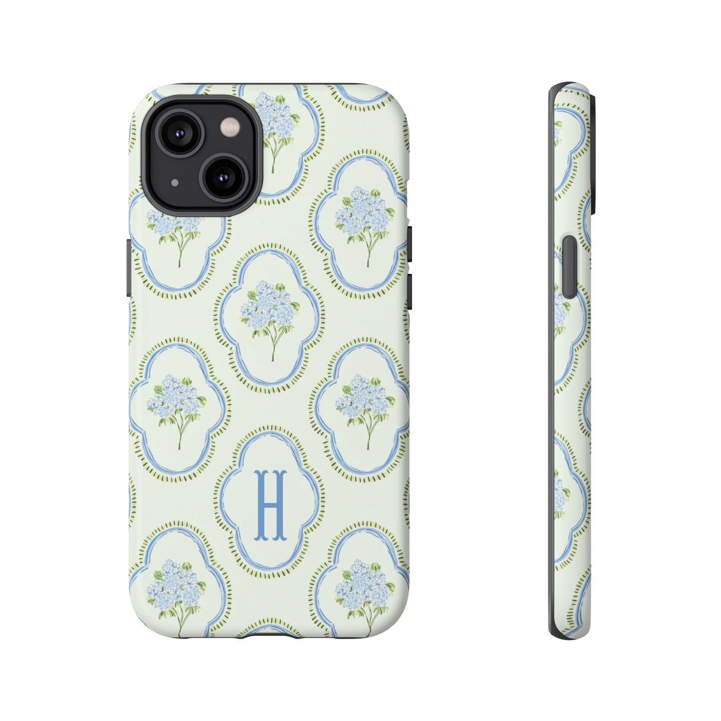Hydrangea Preppy Monogram Phone Case Personalized