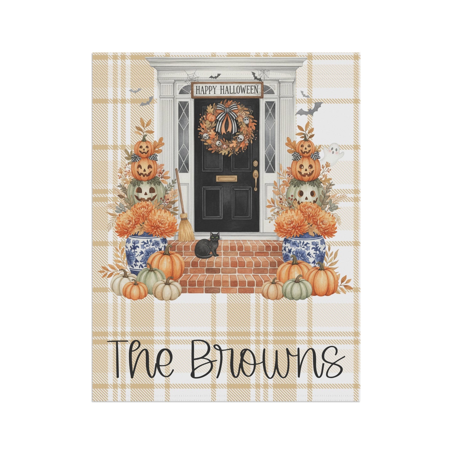 Personalized Autumn Doorway Garden Flag | House Banner