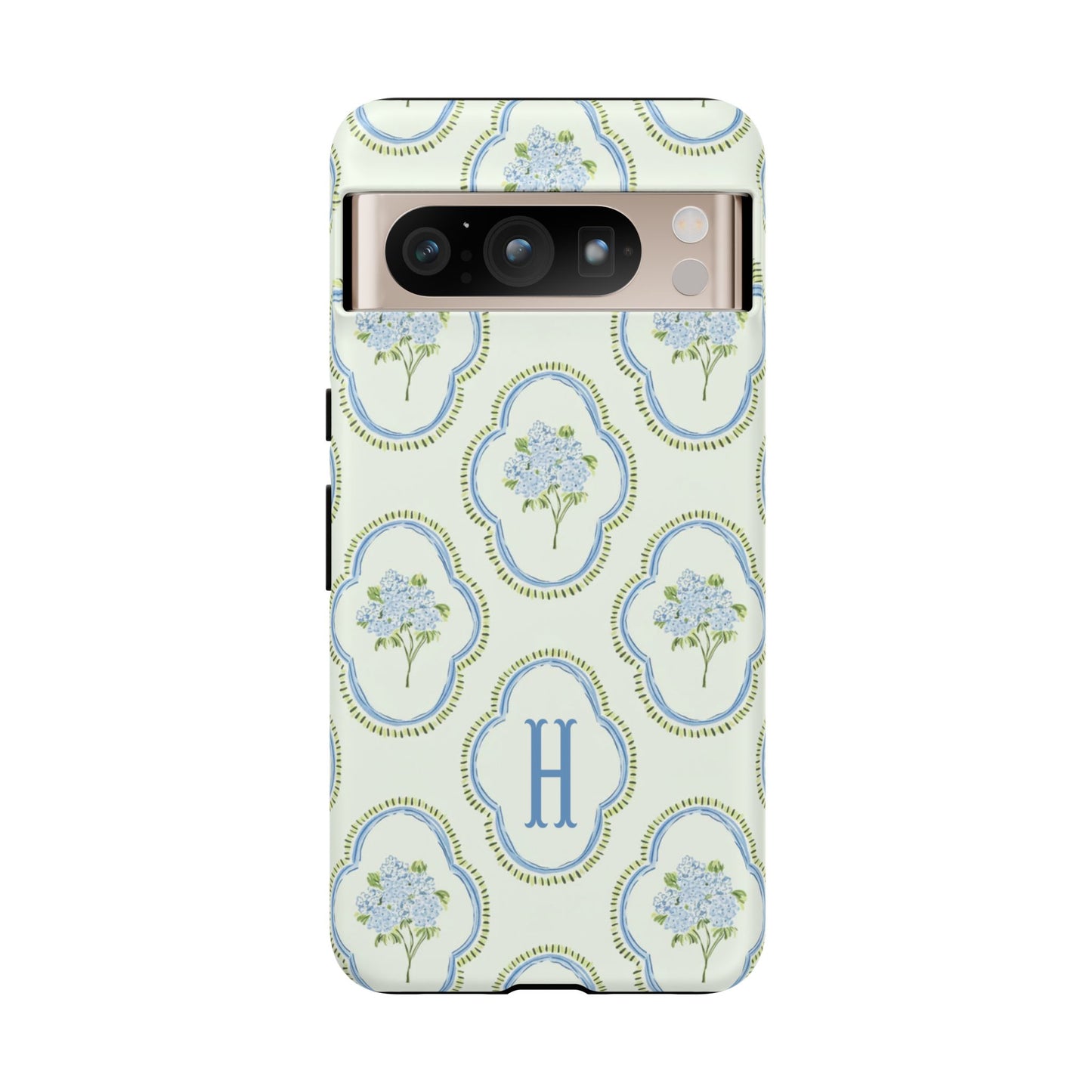 Hydrangea Preppy Monogram Phone Case Personalized