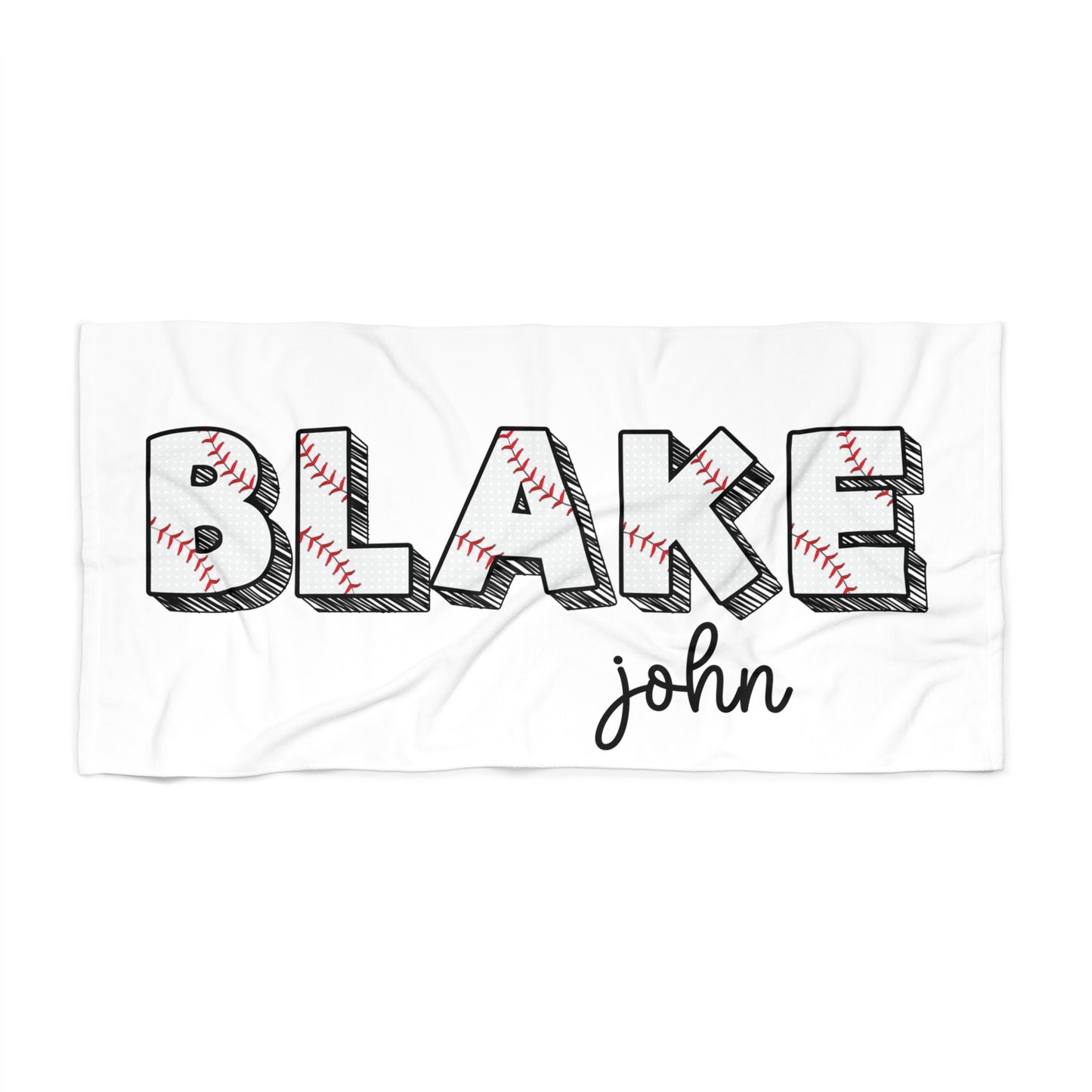 Personalized Baseball Beach Towel 