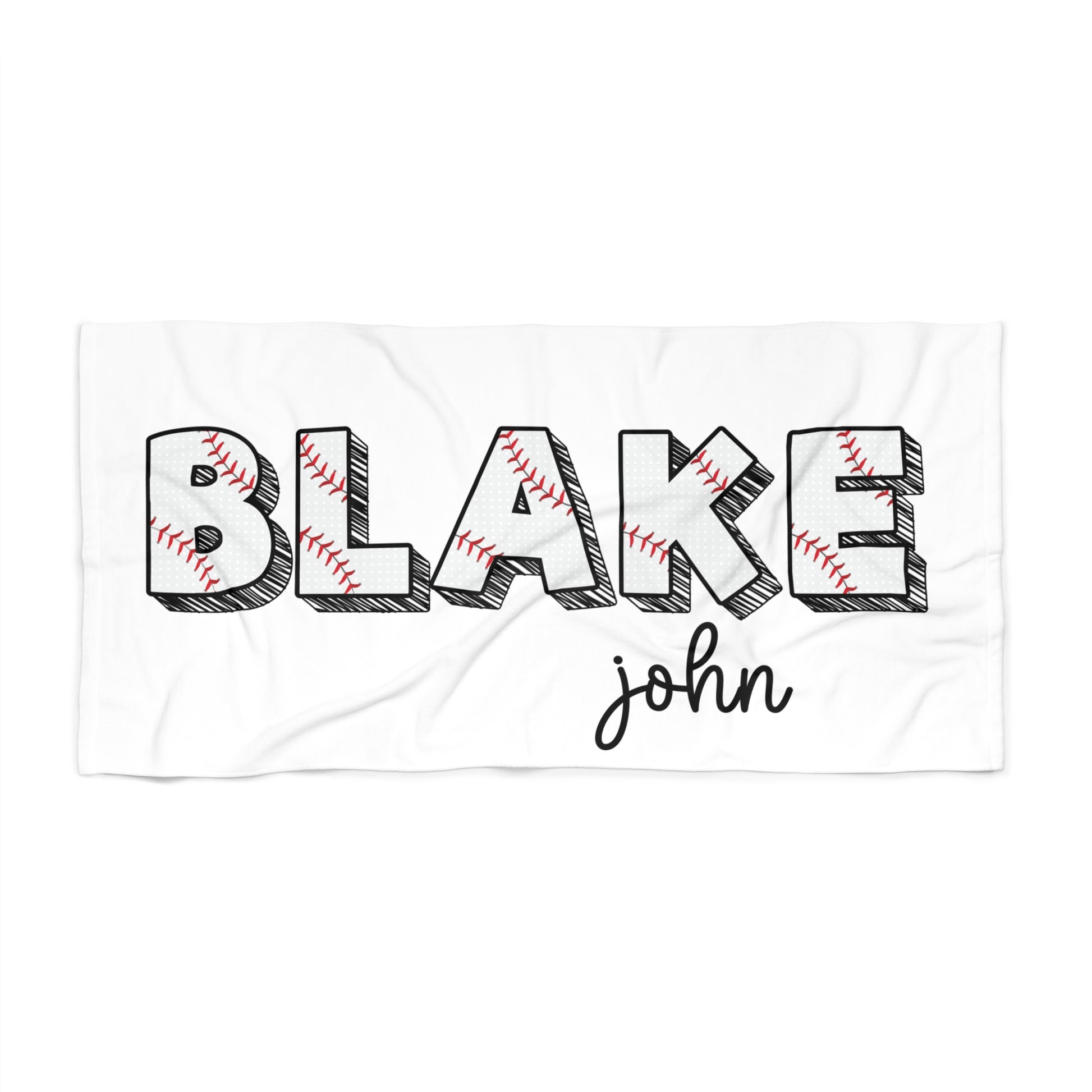 Personalized Baseball Beach Towel 
