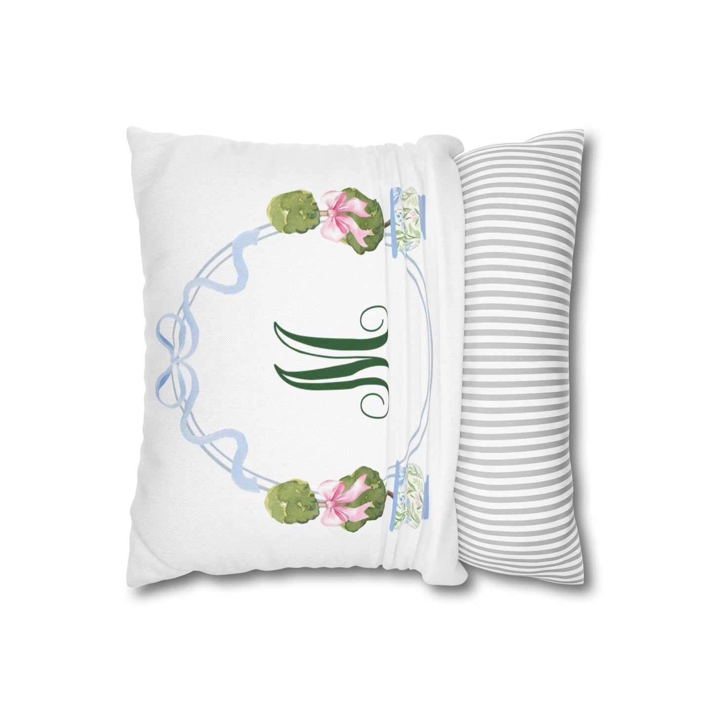 Green Script M Monogram Pillowcase