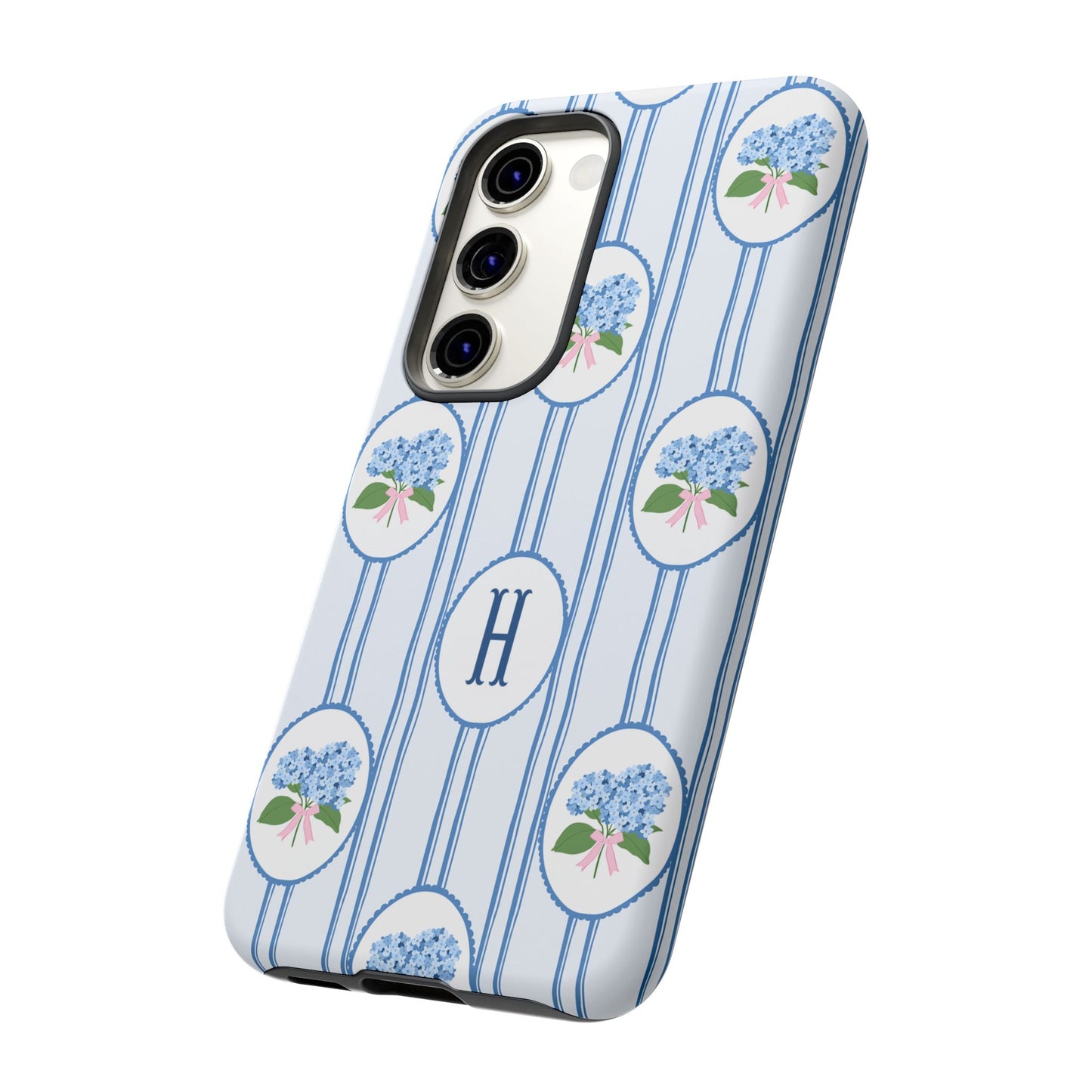 Blue Hydrangea Personalized Preppy Phone Case