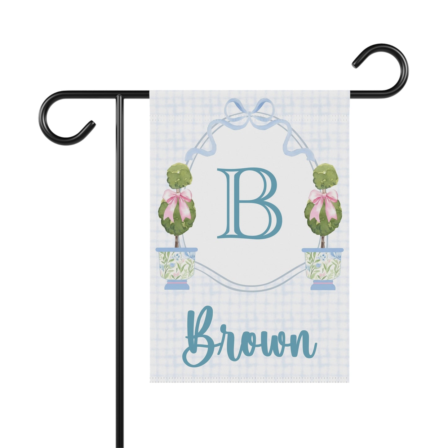 Personalized Preppy Topiary Garden Flag