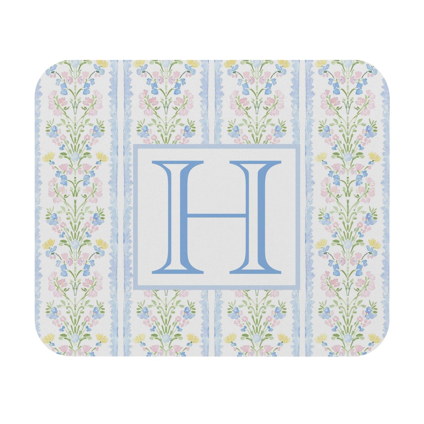 Monogram Floral Mouse Pad