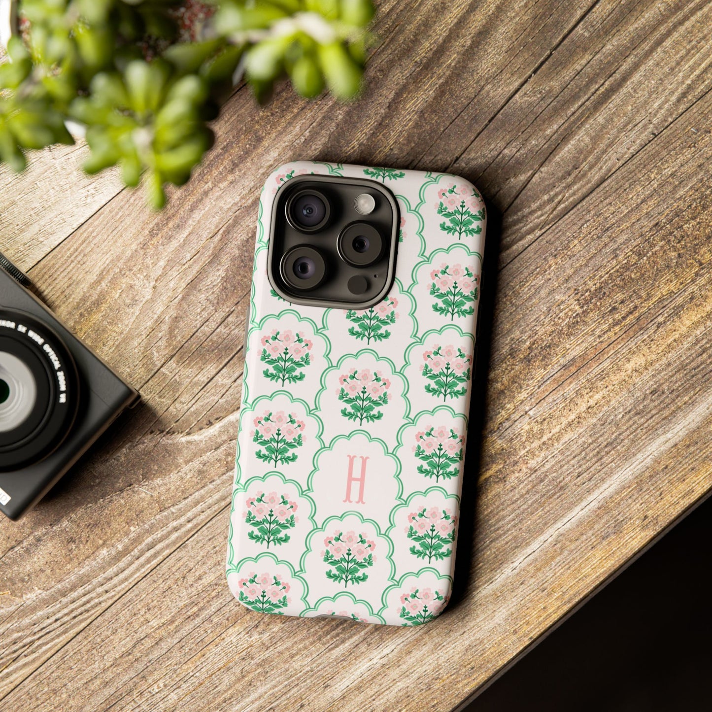 Preppy Floral Personalized Phone Case