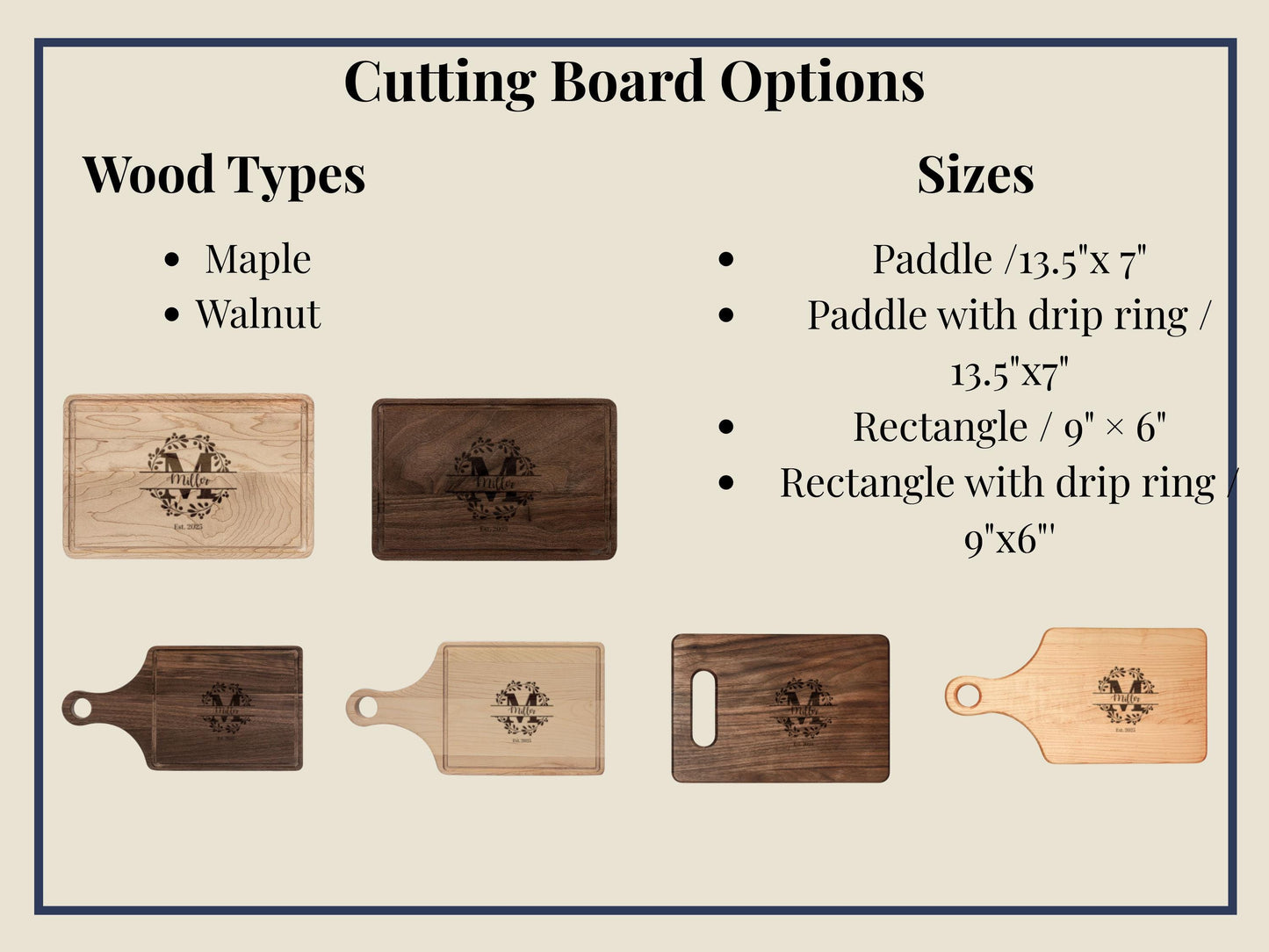 Personalized Engraved Wooden Cutting Board