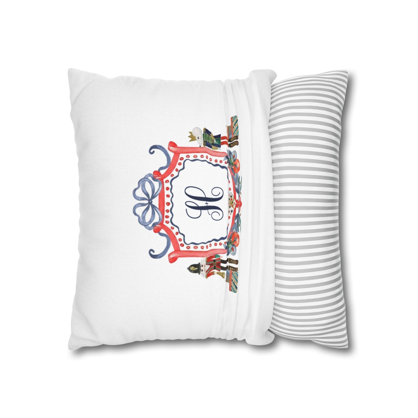 Monogram H Crest Pillowcase | Nutcracker Frame Decorative Pillowcase