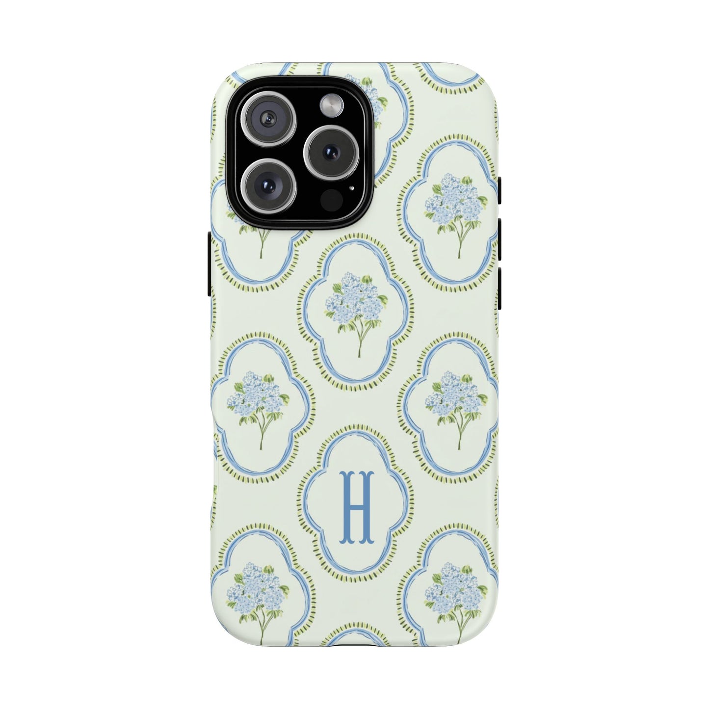 Hydrangea Preppy Monogram Phone Case Personalized