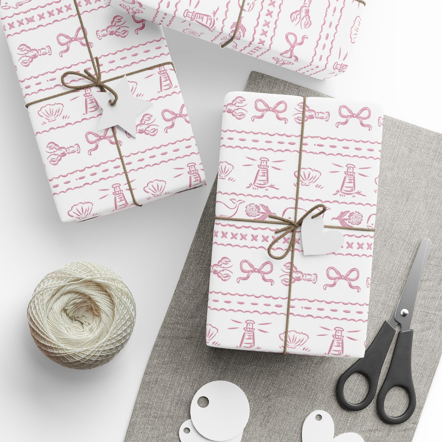 Lobster and Lighthouses Wrapping Paper