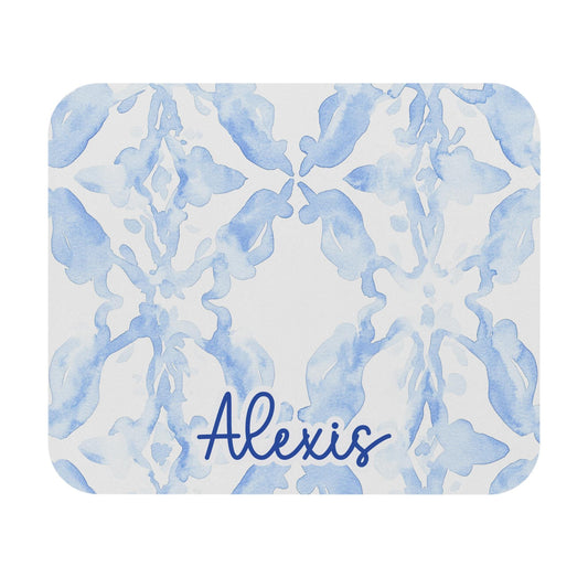 Personalized Watercolor Damask Mouse Pad