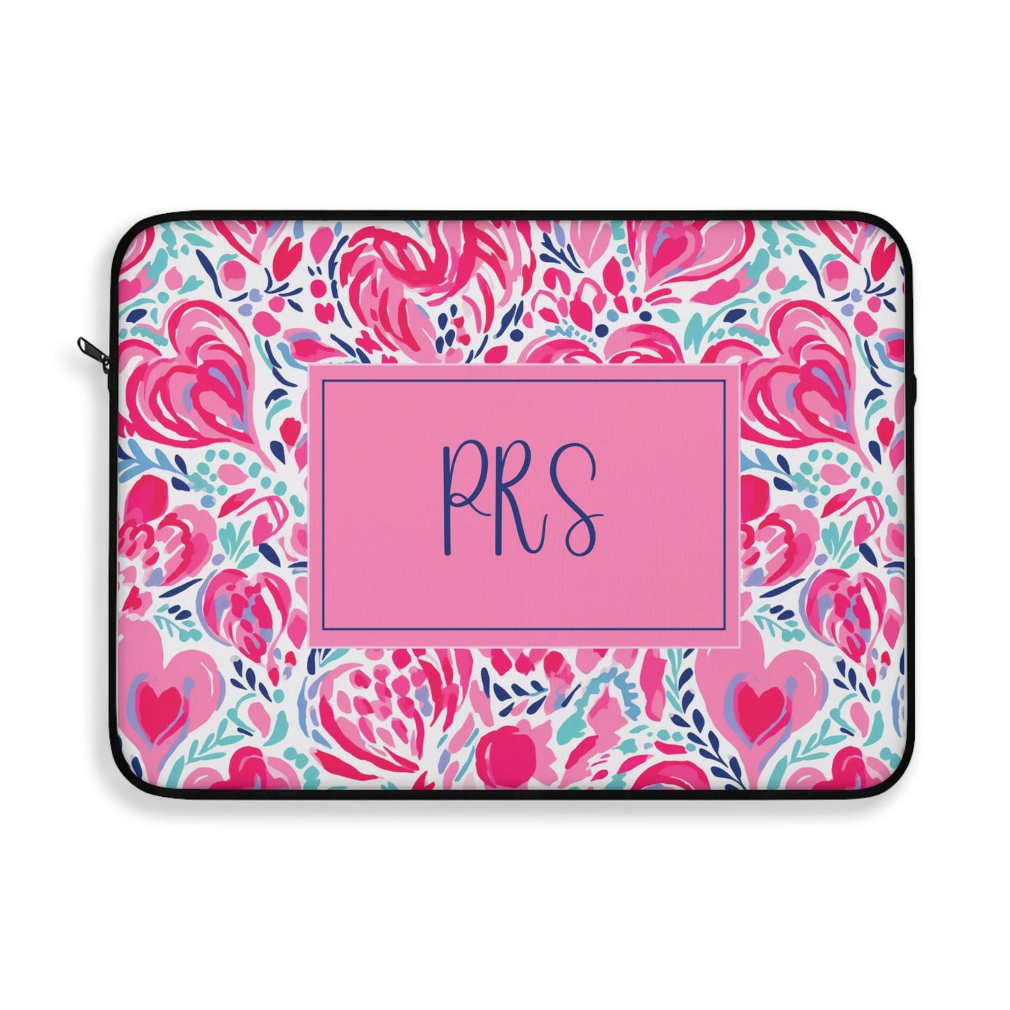 Personalized Preppy Hearts Laptop Sleeve