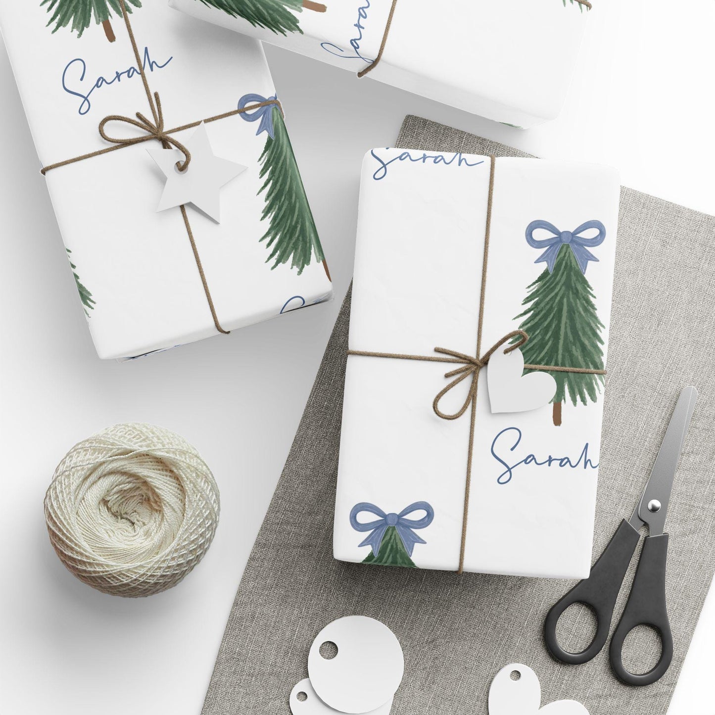 Personalized Minimalist Tree Wrapping Paper
