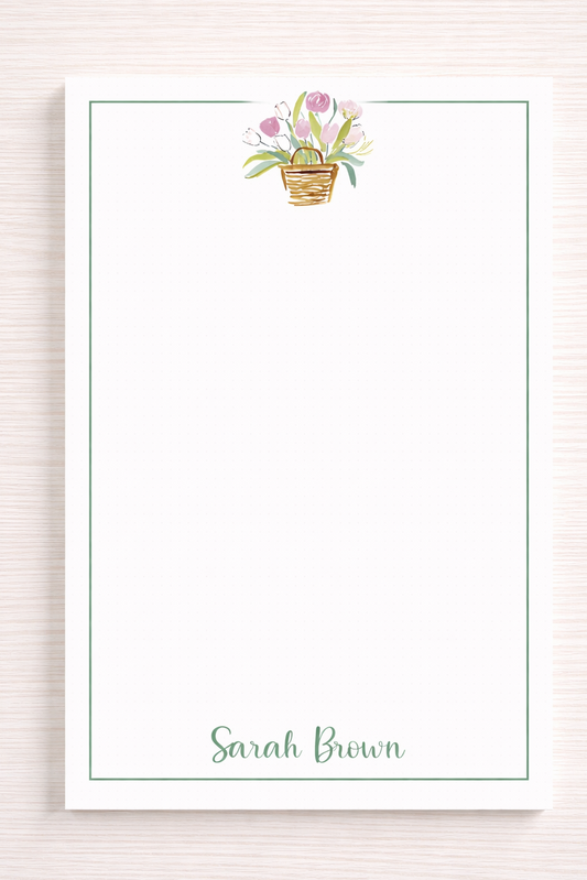 Personalized Spring Floral Notepad
