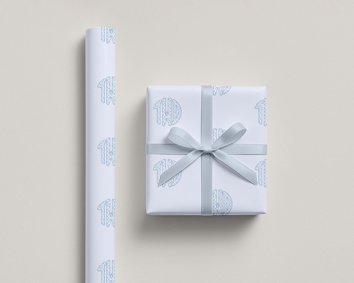 Custom Blue Monogram Wrapping Paper