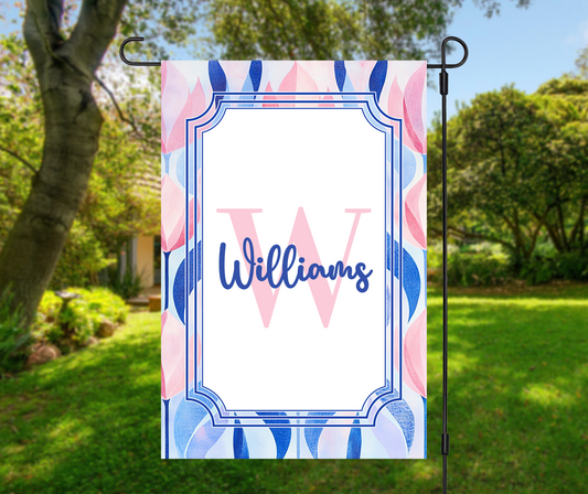 Personalized Abstract Floral Garden Flag