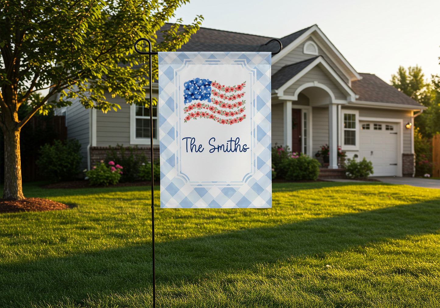 Personalized American Flag Garden Flag