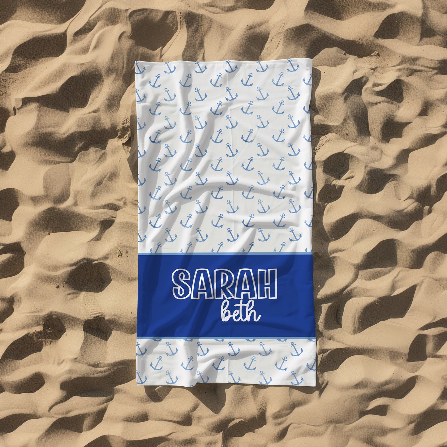 Personalized Anchor Beach Pool Towel