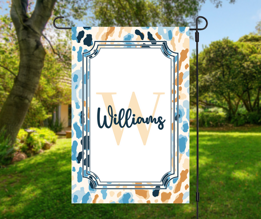 Personalized Animal Print Garden Flag