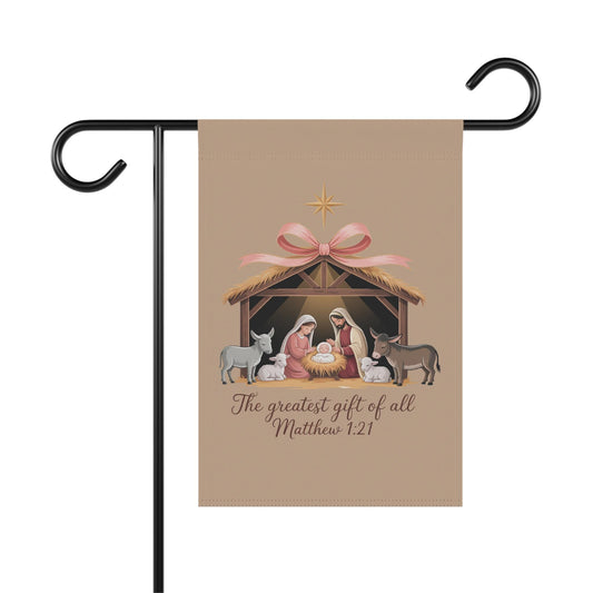 Nativity Garden Flag "The Greatest Gift of All"
